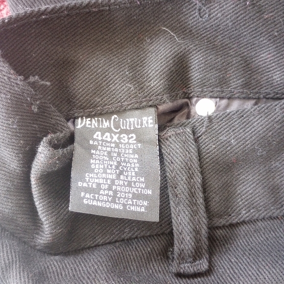 Denim Culture Mens Black Straight Leg Jean Denim  100% Cotton Size 44/32 - Picture 9 of 12